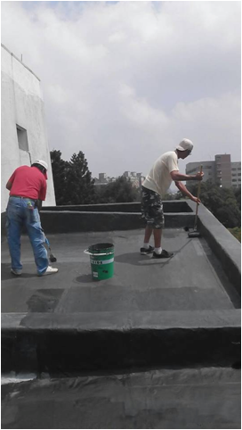 屋頂防水-施工中一